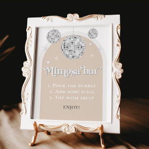 Mimosa Bar Bubbly Disco Ball Bridal Shower Poster