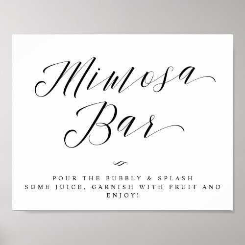 Mimosa Bar Chic Bridal Shower or Wedding Sign