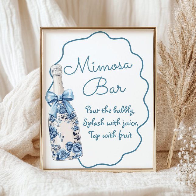 Mimosa Bar Chinoiserie Boots Bridal Shower sign (Creator Uploaded)