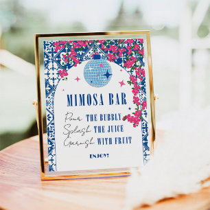 Mimosa Bar Dancing Queen Greek Bridal Shower Poster