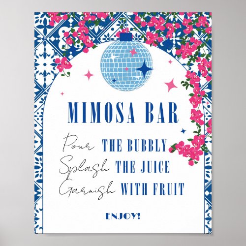 Mimosa Bar Dancing Queen Mamma Mia Bridal Shower Poster