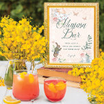 Mimosa Bar Fairytale Vintage Alice In Wonderland  Poster<br><div class="desc">Beautifully designed Alice In Wonderland mimosa sign. Perfect for Alice in Wonderland-themed bridal showers, weddings, s and other events. The design features a mix of our own hand-drawn original florals and artwork. We've meticulously restored the iconic Alice in Wonderland vintage illustrations by hand sketching them and bringing them to life...</div>