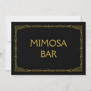 "Mimosa Bar" Gold Art Deco Style Wedding Sign