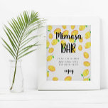 Mimosa Bar Lemon Bridal Shower Main Squeeze Poster<br><div class="desc">Lemon bridal shower sign "Mimosa Bar"</div>