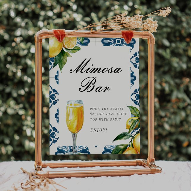 Mimosa Bar Lemon Positano Bridal Shower Sign (Creator Uploaded)