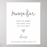 Mimosa Bar Minimalist Black and White Shower Poster<br><div class="desc">Use the template form to add your personalization and to change any of the text</div>