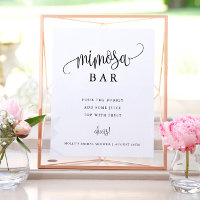 Mimosa Bar Minimalist Calligraphy Black and White