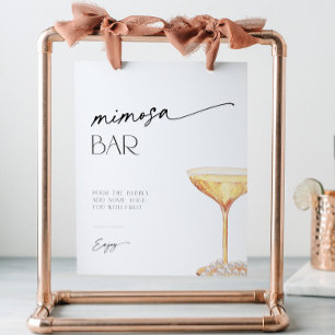 Mimosa Bar Pearls and Prosecco Pedestal Sign