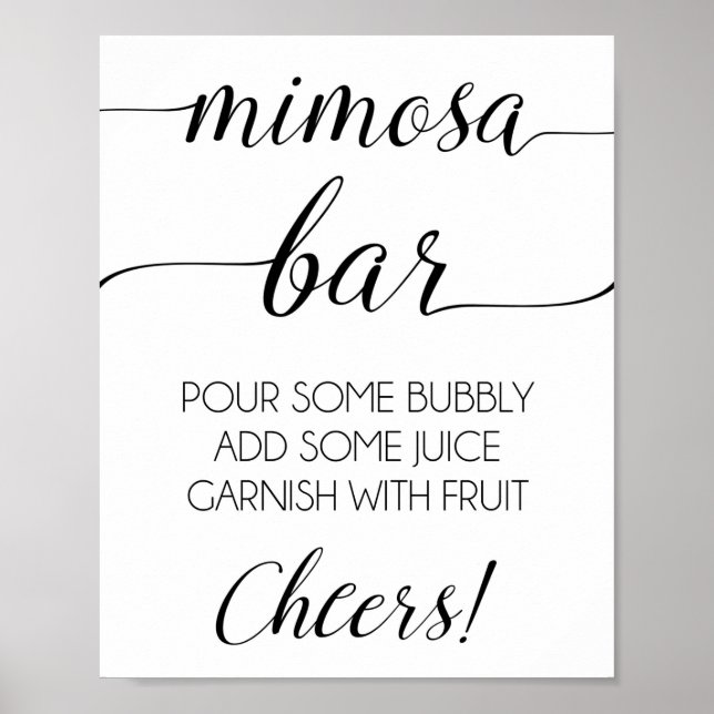 Mimosa Bar Print | Shower or Party Mimosa Sign (Front)