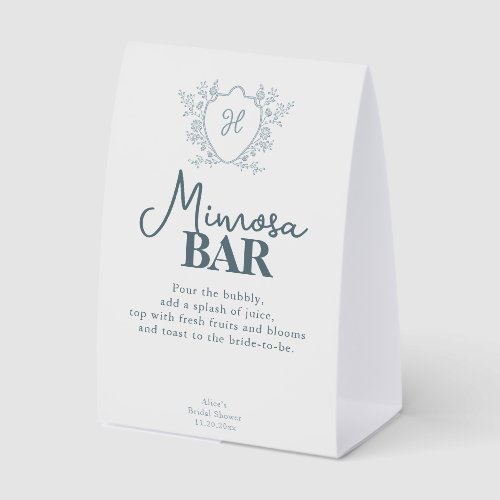 Mimosa Bar Regency Garden Bold Bridal Shower Paper Table Tent
