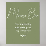 Mimosa Bar Sage Green Wedding Sign at Zazzle