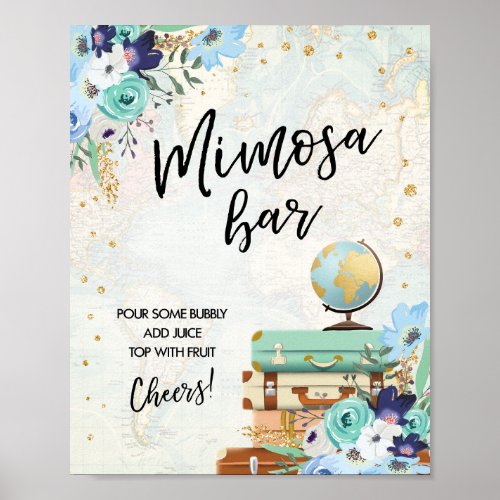 Mimosa Bar Sign Adventure Travel Shower Table Sign