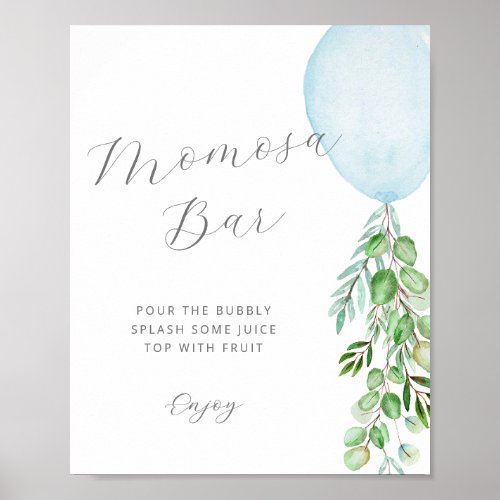 Mimosa Bar Sign Baby Shower Game Poster