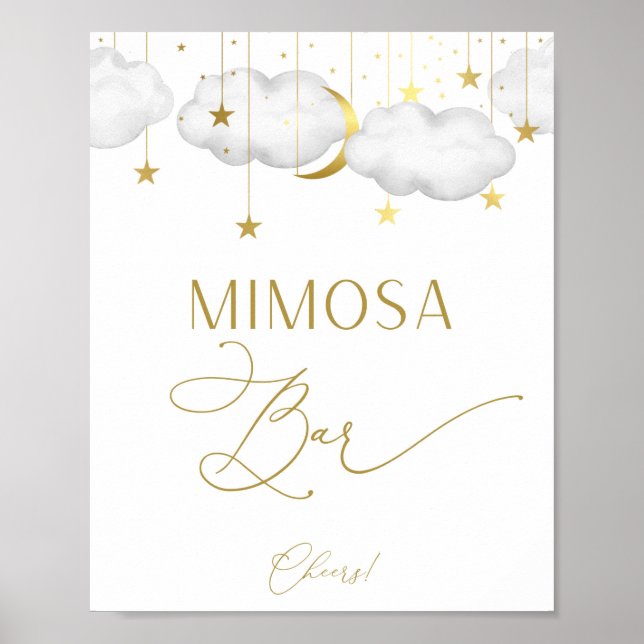 Mimosa Bar Sign, Baby Shower Game Poster (Front)