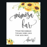Mimosa bar sign bridal wedding shower sunflowers<br><div class="desc">Click on "Edit design" to personalize or modify the layout (change wording,  font color,  font style).
** Please see the full collection for matching invitation,  bridal shower games,  tags and sign available**</div>