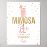 Mimosa Bar Sign For Bridal Shower Brunch | Zazzle