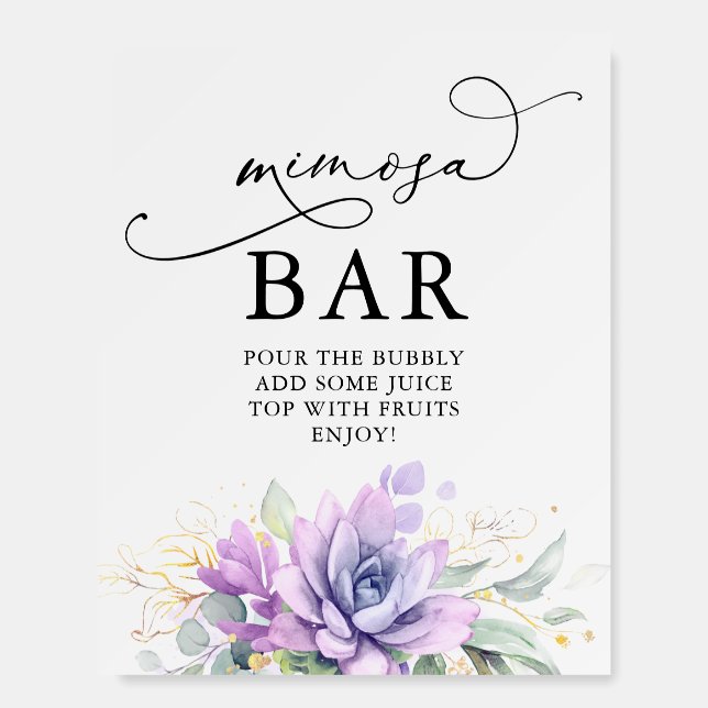 Mimosa Bar Sign For Bridal Shower Brunch (Front)