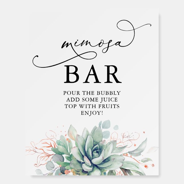 Mimosa Bar Sign For Bridal Shower Brunch (Front)