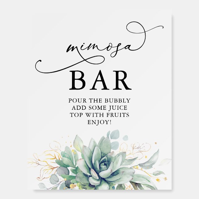 Mimosa Bar Sign For Bridal Shower Brunch (Front)