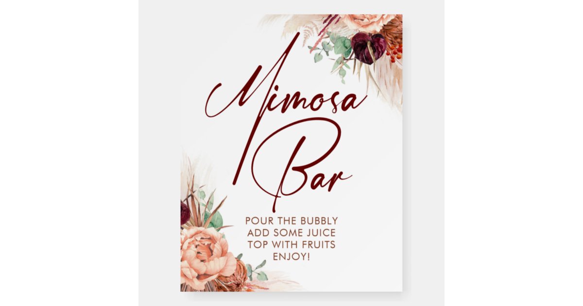 Mimosa Bar Sign For Bridal Shower Brunch | Zazzle