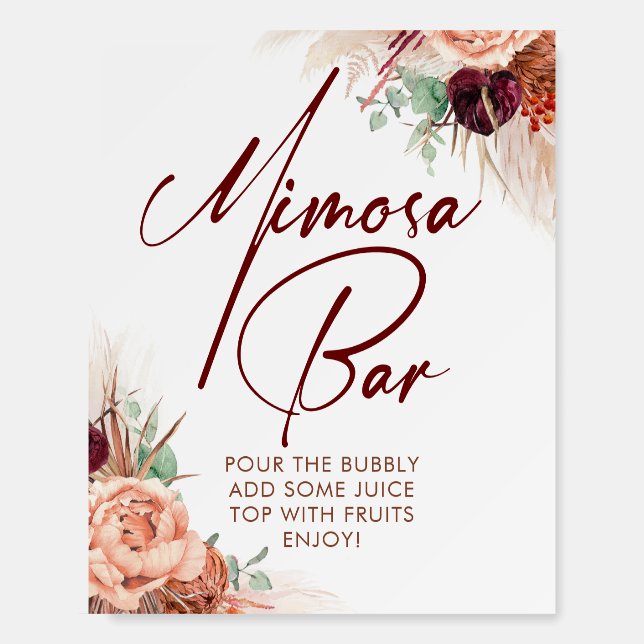 Mimosa Bar Sign For Bridal Shower Brunch (Front)