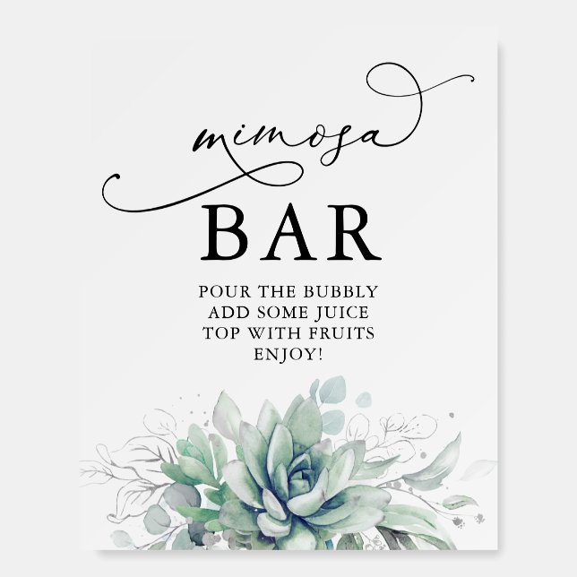 Mimosa Bar Sign For Bridal Shower Brunch (Front)