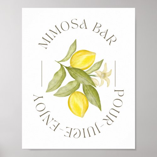 Mimosa Bar Sign for Lemon Themed Party 