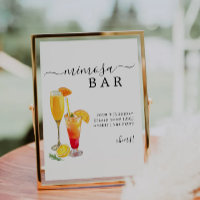 Mimosa Bar Sign, Minimalist Wedding Bar Sign,