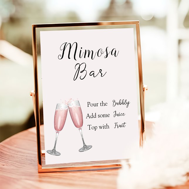 Mimosa Bar Sign Pink Champagne Bridal Shower (Creator Uploaded)