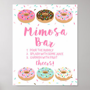 Mimosa Bar Sign Pink Donut Sprinkle Table Sign