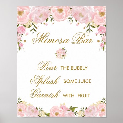 Mimosa Bar Wedding Decoration Blush Pink Floral