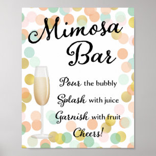 Mimosa Bar Wedding Sign Gold, Pink, Mint