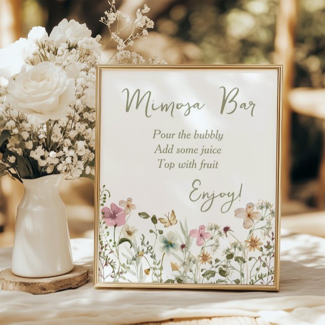 Mimosa Bar Wildflower Bridal Shower Poster (Creator Uploaded)