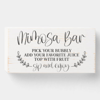 Mimosa Bar Wood Sign
