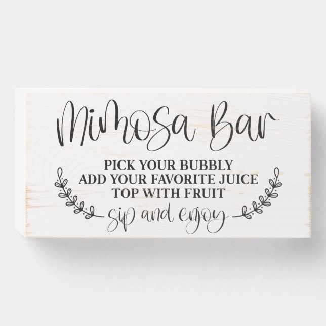 Mimosa Bar Wood Sign (Front Horizontal)