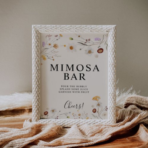 Mimosa Boho Wildflower Bar Wedding Sign 