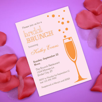 Mimosa Bridal Brunch Bridal Shower Invitation by marlenedesigner at Zazzle