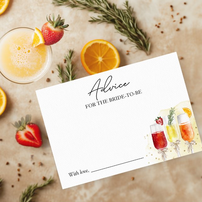 Mimosa Bridal Shower Advice for the Bride Card (Creator Uploaded)