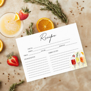 Mimosa Bridal Shower Recipe Card