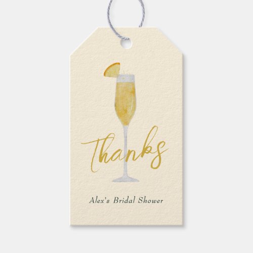 Mimosa Brunch Cocktail Glass Bridal Shower Favor Gift Tags