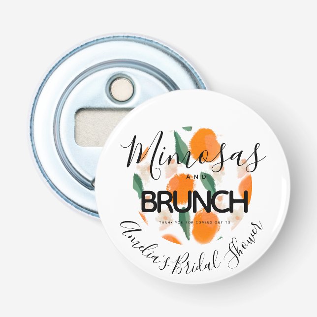 Mimosa Brunch Hand Drawn  Bridal Shower    Bottle Opener (Front)