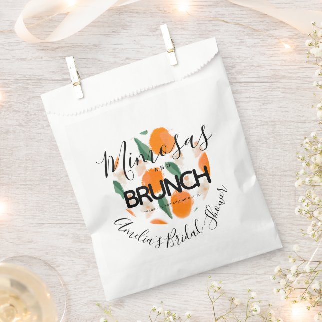 Mimosa Brunch Hand Drawn  Bridal Shower     Favor Bag (Clipped)