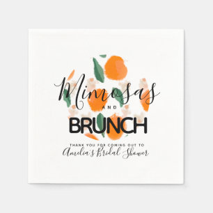 Mimosa Brunch Hand Drawn Bridal Shower Napkins