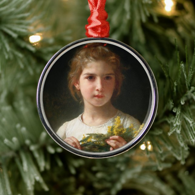 Mimosa by William Bouguereau Metal Ornament (Tree)