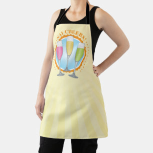 Mimosa Colorful Champagne Glasses Apron