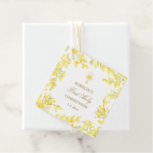 Mimosa First Communion Favor Tags