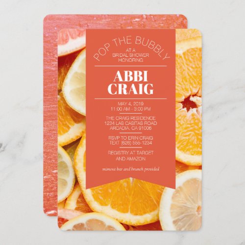 Mimosa _ Flat Citrus Bridal Shower Invitation