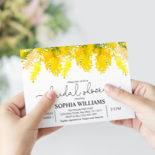 Mimosa Flowers Bridal Shower Invitation