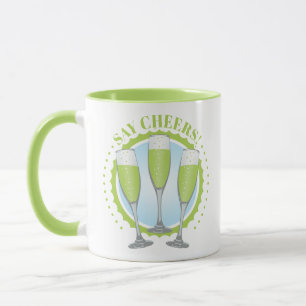 Mimosa Green Champagne Glasses Mug