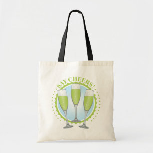 Mimosa Green Champagne Glasses Tote Bag